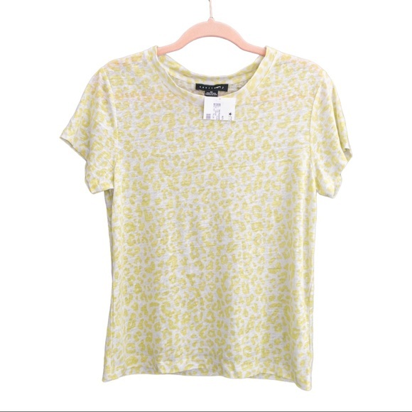 SANCTUARY The Perfect Tee T-Shirt in Lime Leopard- XS - Picture 5 of 6
